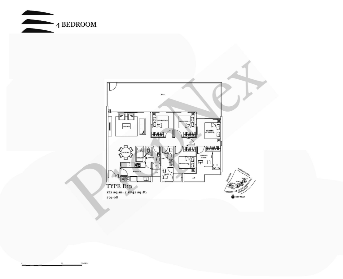 Belysa 4-bedroom D1p premium with private roof terrace at 1841 sqft
