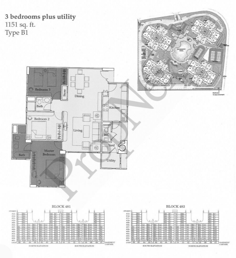 Castle Green 3BR Type B1 floor plan