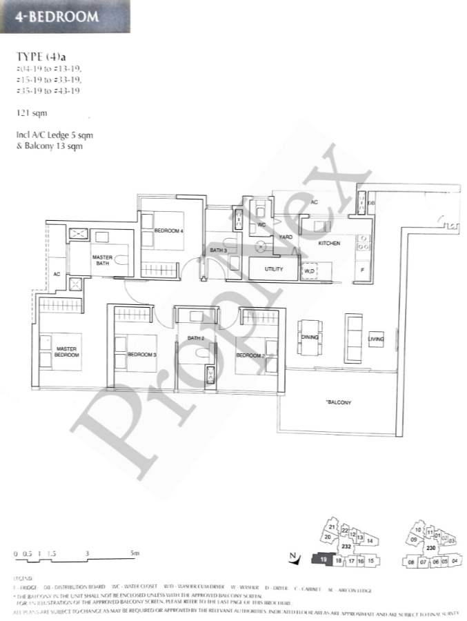Commonwealth Towers 1,302 sqft 4-bedroom floor plan