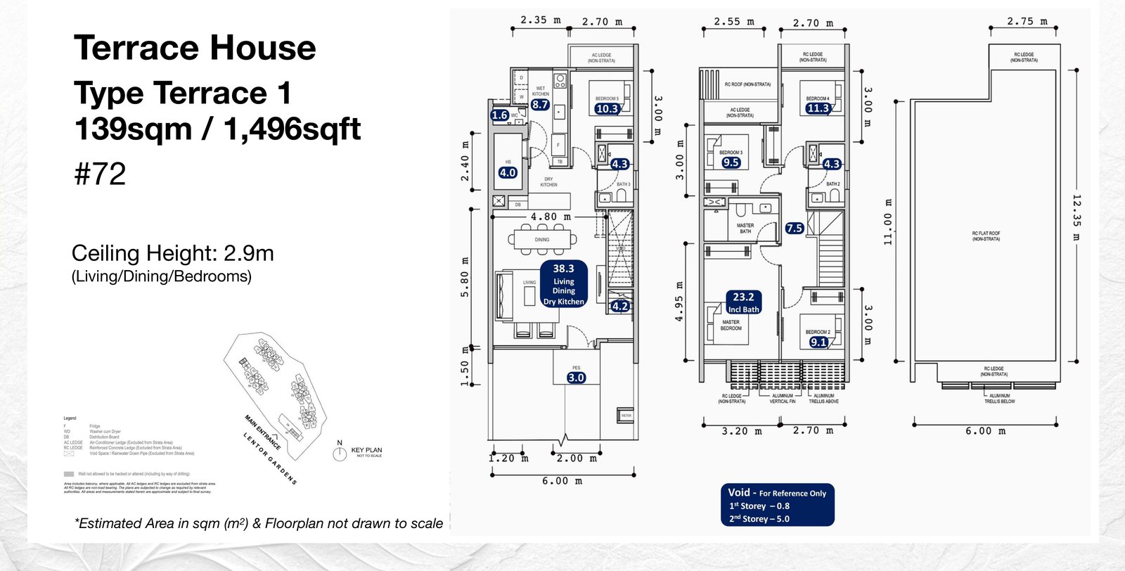Lentor Gardens Residences 1,496 sqft strata terrace house floor plan across two storeys