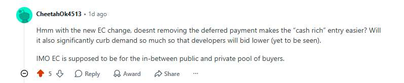 CheetahOk4513 comment on cash-rich entry getting easier with no DPS