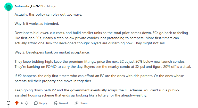 Automatic_File9239 long comment laying out the two paths developers can take and the risk that the EC scheme gets scrapped if FOMO pricing continues
